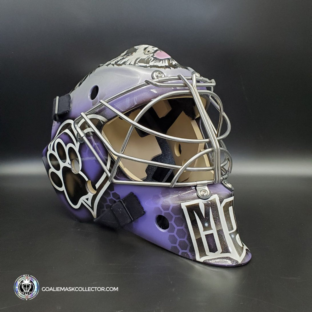 Dog Cartoon Artwork. Goalie Mask Collector.
