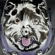 Custom Painted Goalie Mask: Dog Cartoon Artwork