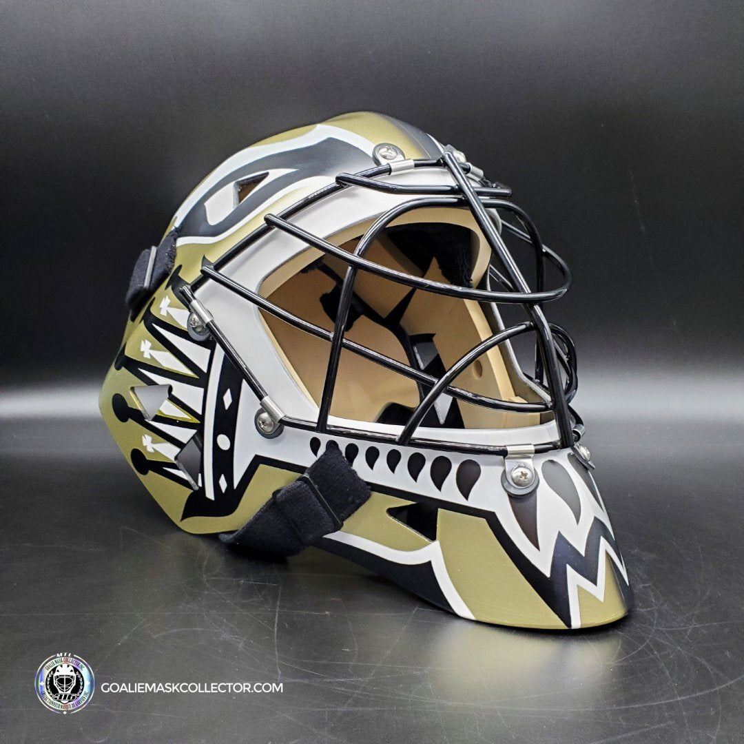 Custom Painted Goalie Mask: Felix Potvin Kings Duo Mashup Gold & Black Unsigned Tribute
