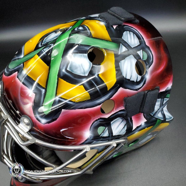 Custom Painted Mask: Chicago Blackhawks Tribute