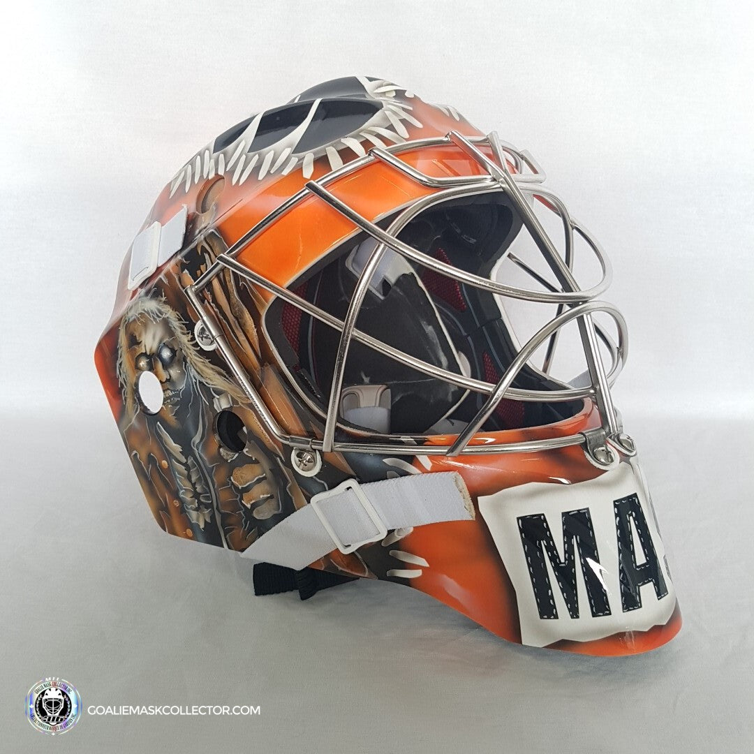 Custom Painted Goalie Mask: Steve Mason Zombie Unsigned