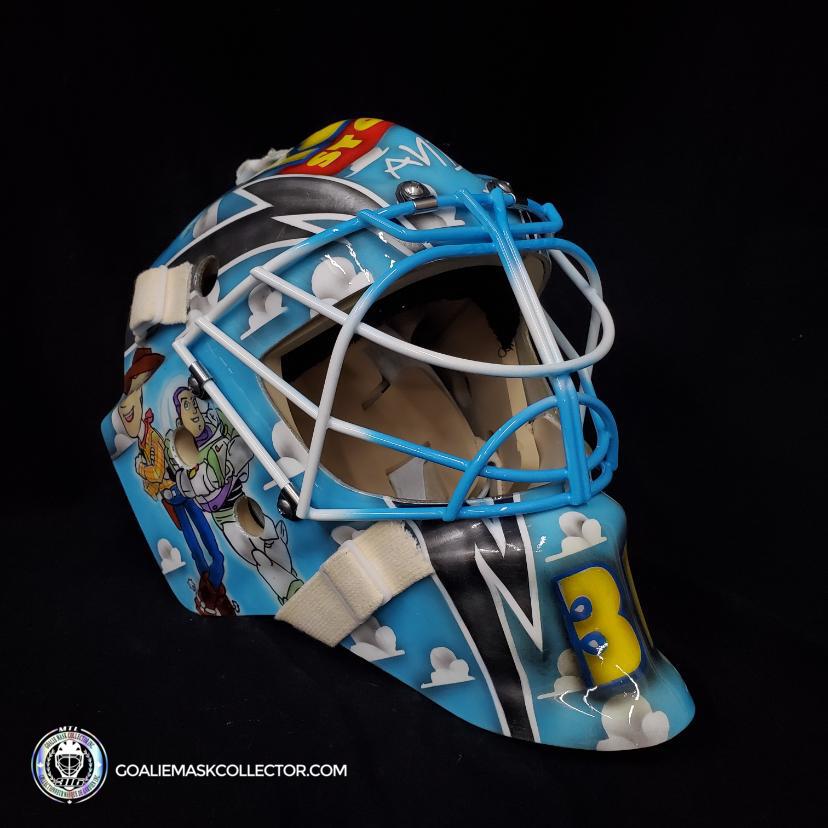 Custom Painted Goalie Mask: Toy Story Goalie Mask Unsigned
