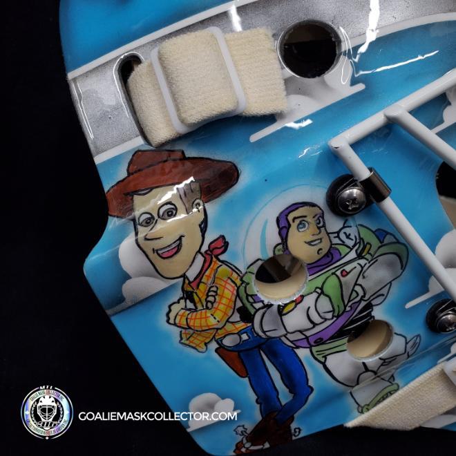 Custom Painted Goalie Mask: Toy Story Goalie Mask Unsigned