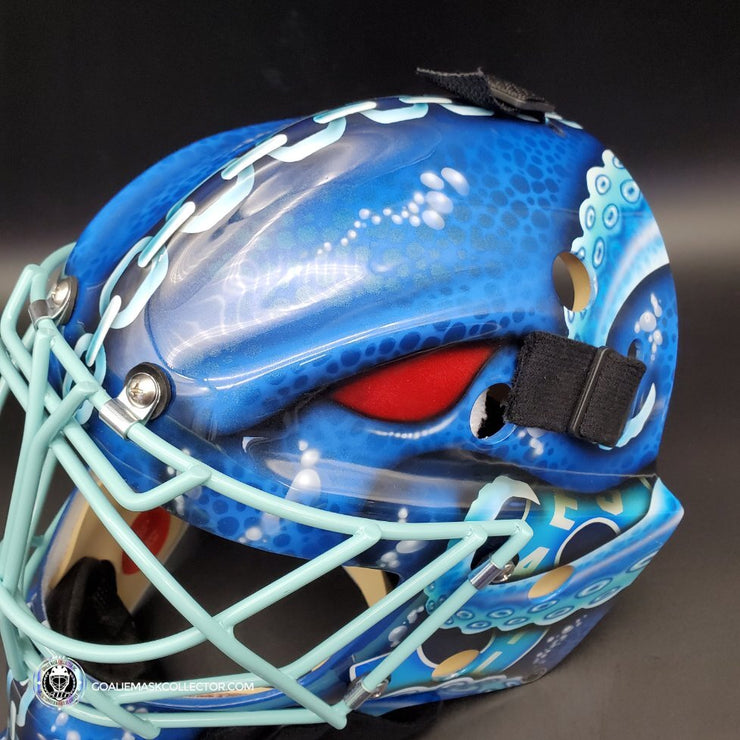 Seattle Kraken Unsigned Blue Franklin Mini Goalie Mask Stock #201702