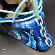 Custom: Seattle Kraken Goalie Mask Unsigned V2 + Electric Blue Grill