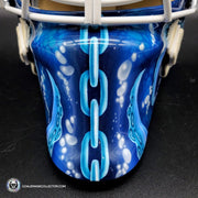 Custom: Seattle Kraken Goalie Mask Unsigned V1 + White Grill