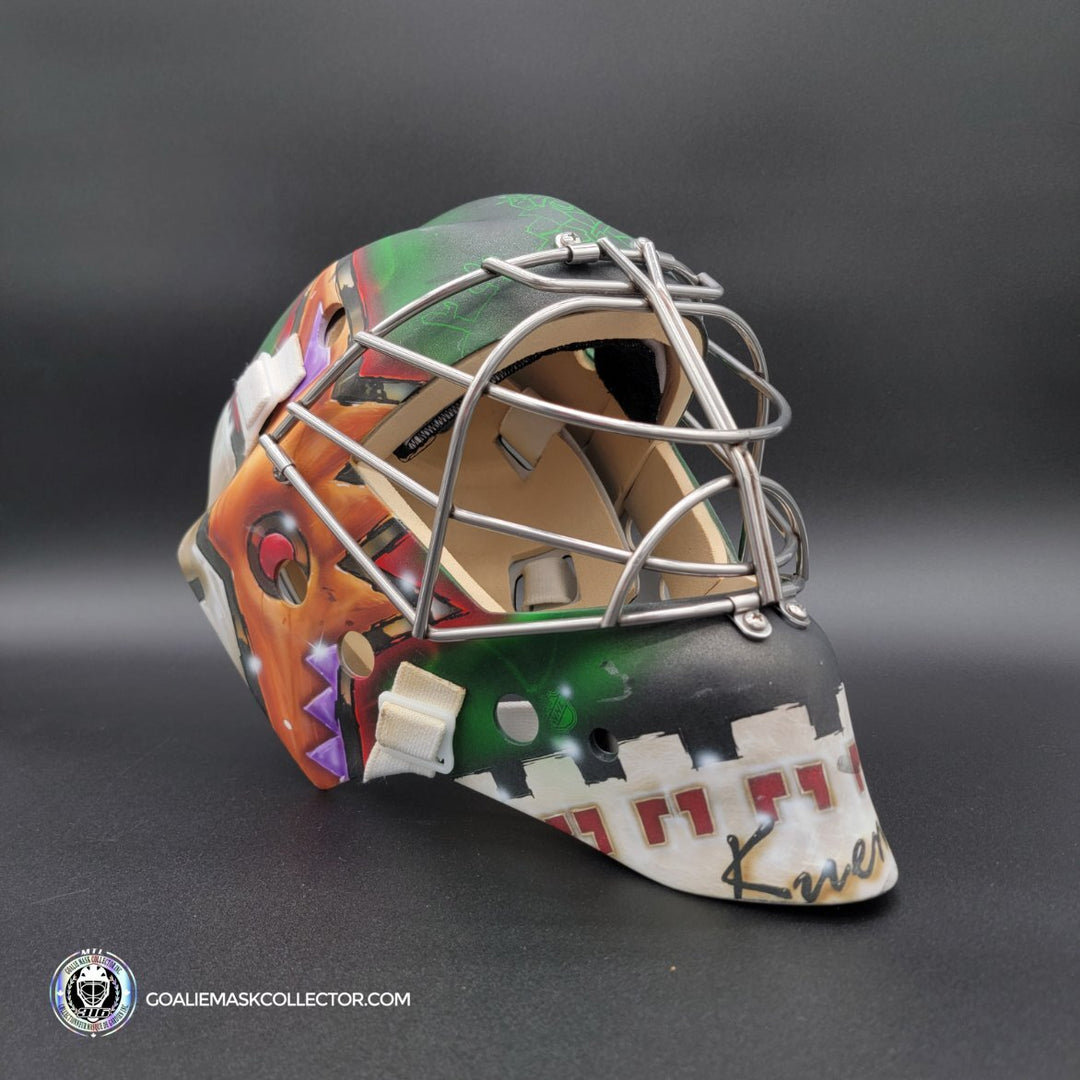 Darcy Kuemper Goalie Mask Game Worn 2019 Phoenix Coyotes Dom Malerba Shell Painted by DaveArt