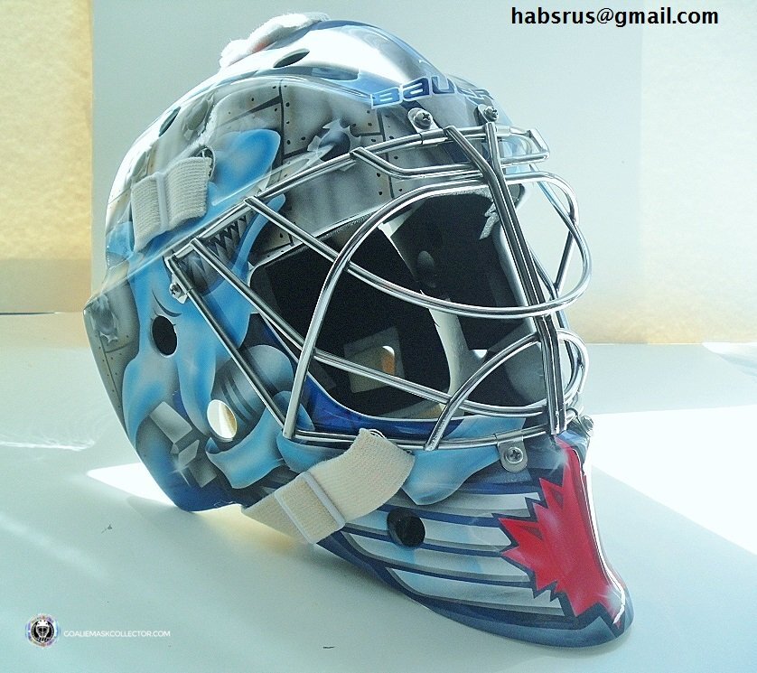 David Aebischer Unsigned Goalie Mask Winnipeg Tribute