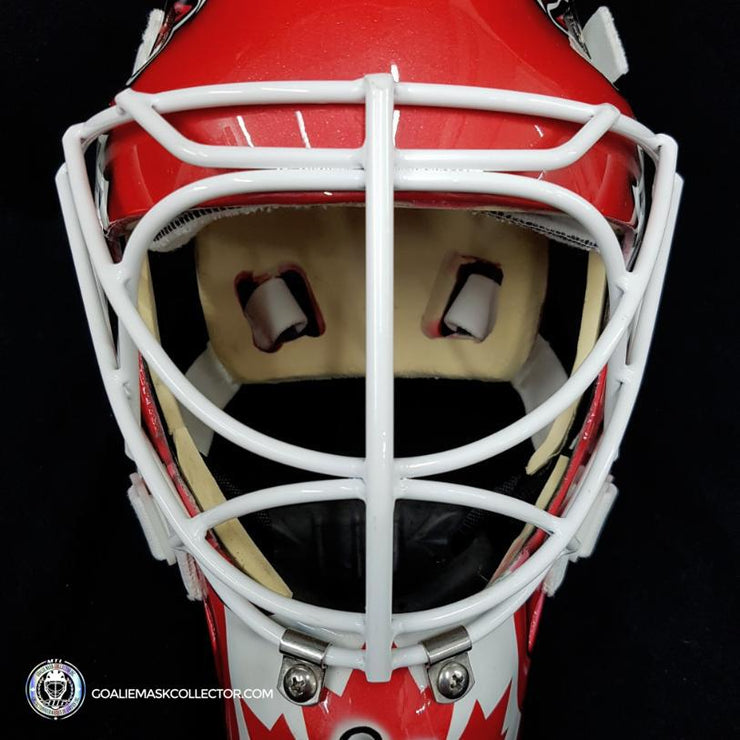 Ed Belfour Practice Worn Signed Goalie Mask Game Issued "The Eagle" Team Canada 2004 World Cup Painted by DaveArt on Warwick Shell Direct Autograph- SOLD