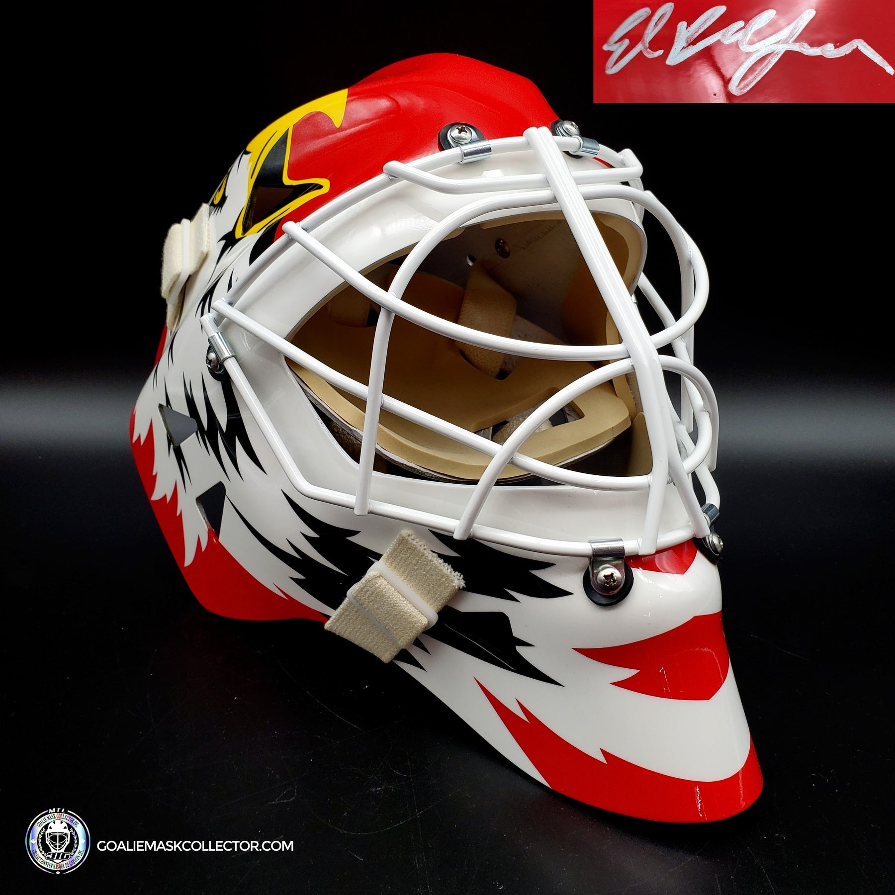 Ed Belfour Signed Goalie Mask Chicago Red Simple Eagle Classic Signatu –  Goalie Mask Collector