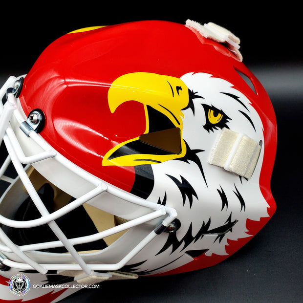 Ed Belfour Signed Goalie Mask Chicago Red Simple Eagle Classic Signature Edition Autographed Tribute