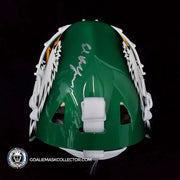 Ed Belfour Signed Goalie Mask Green Dallas "Simple Eagle" Autographed