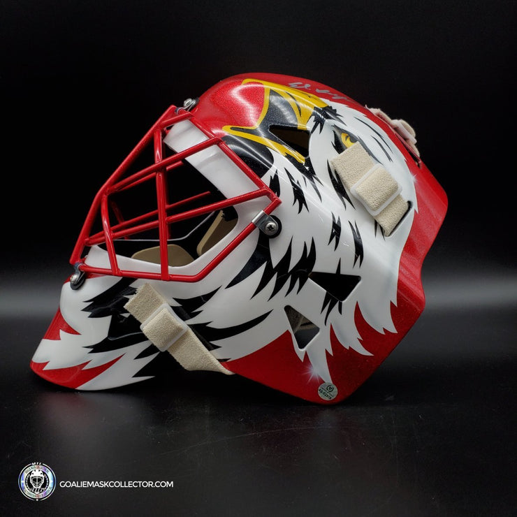Ed Belfour Signed Goalie Mask "The Man Glitter Collection" Chicago Red Simple Eagle Classic Signature Edition Autographed