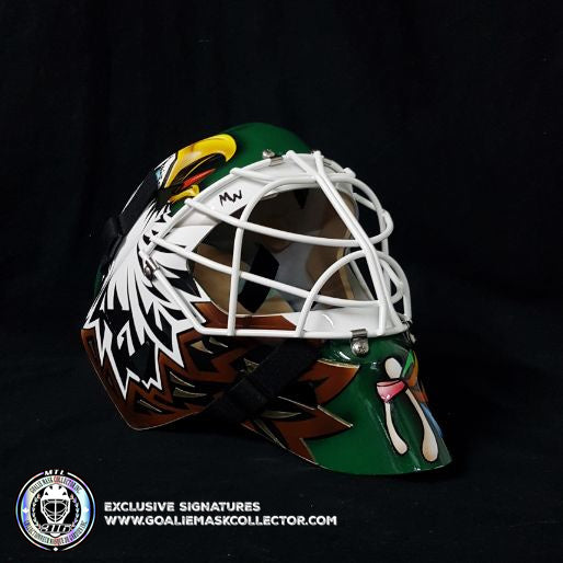 Ed Belfour Un-Signed Goalie Mask Green Dallas Simple Eagle
