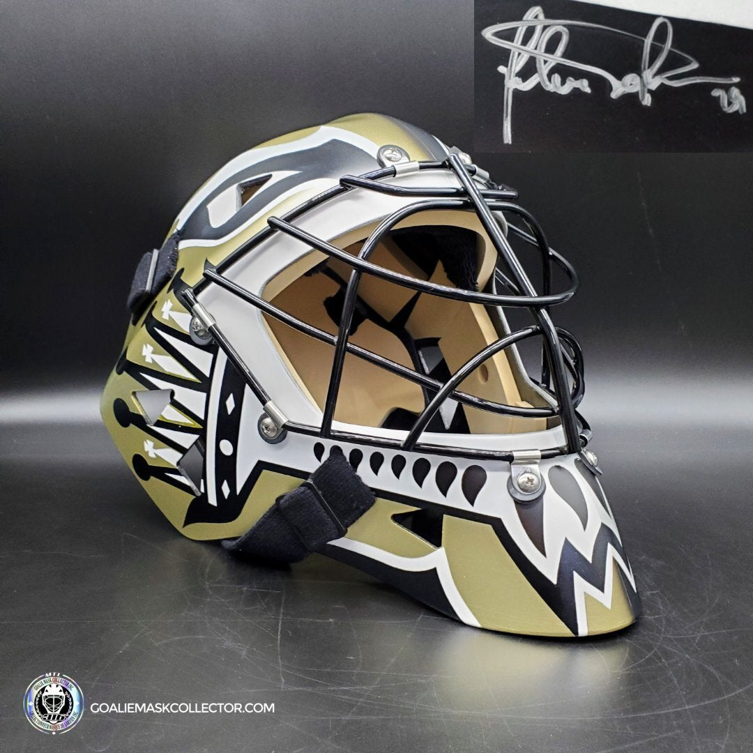 Felix Potvin Signed Goalie Mask Kings Duo Mashup Gold & Black Custom Tribute Signature Edition