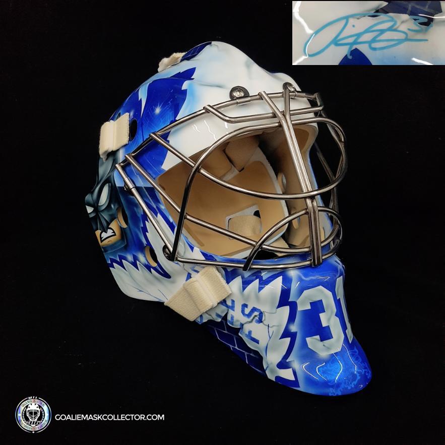 Frederik Andersen Signed Goalie Mask Toronto Batman Signature Edition. Goalie Mask Collector.