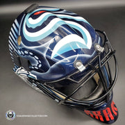 Custom Painted Goalie Mask: Seattle Kraken Collector Unsigned