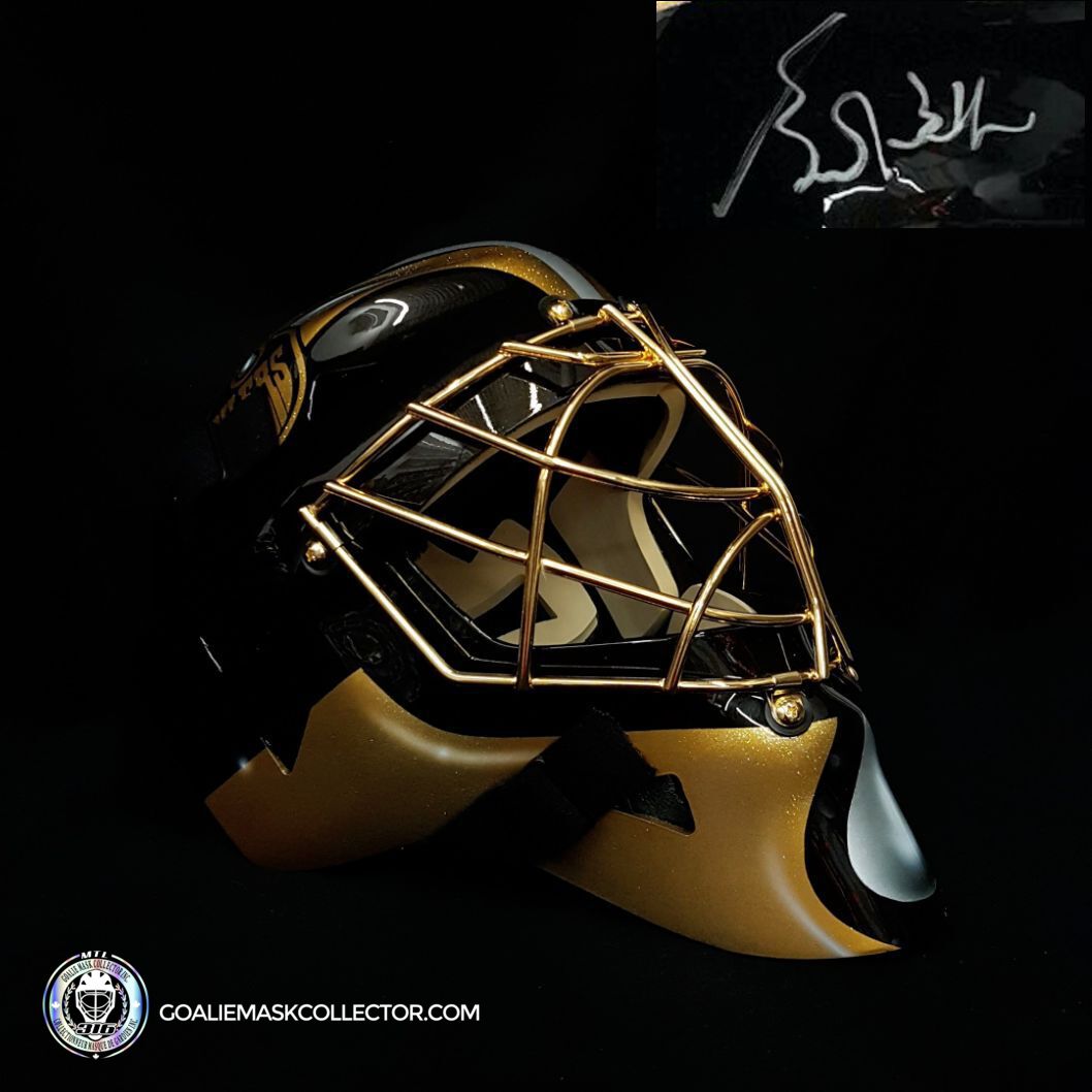 Grant Fuhr "BLACK and GOLD Edition" Signed Goalie Mask Edmonton Signature Edition LE Release of 5. Goalie Mask Collector.