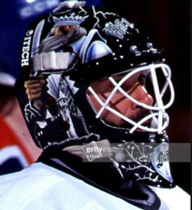 Grant Fuhr Game Worn Goalie Mask Los Angeles Kings Itech 1994-95 Season Game Used