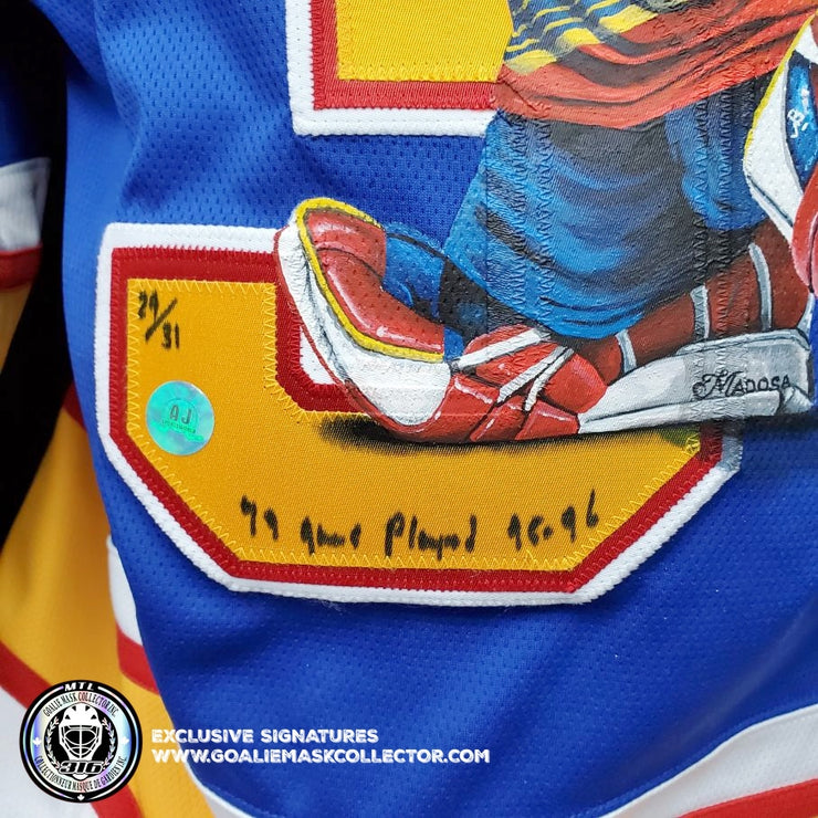 Demo: GRANT FUHR ART EDITION SIGNED JERSEY HAND-PAINTED ST.LOUIS BLUES AUTOGRAPHED