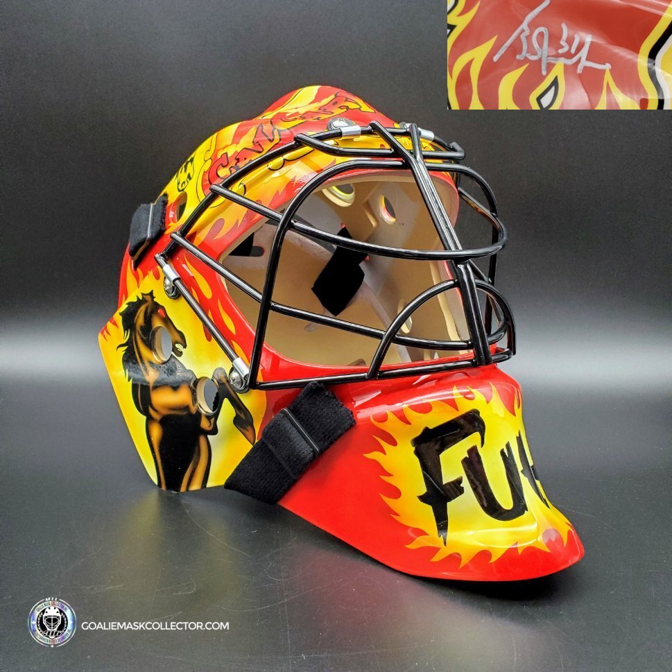 Grant Fuhr Signed Goalie Mask Calgary Signature Edition. Goalie Mask Collector.