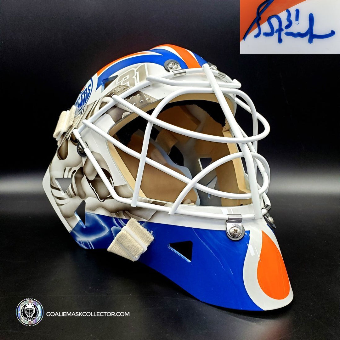 Grant Fuhr Signed Goalie Mask Edmonton Legacy Signature Edition. Goalie Mask Collector.