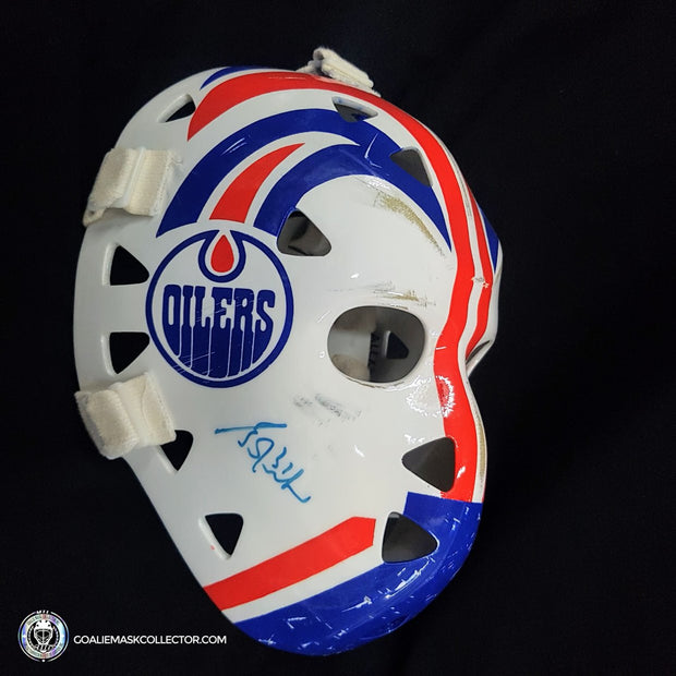 Grant Fuhr Signed Vintage Goalie Mask Autographed 1983-1987 Edmonton V2 GAME WORN Look Signature Edition