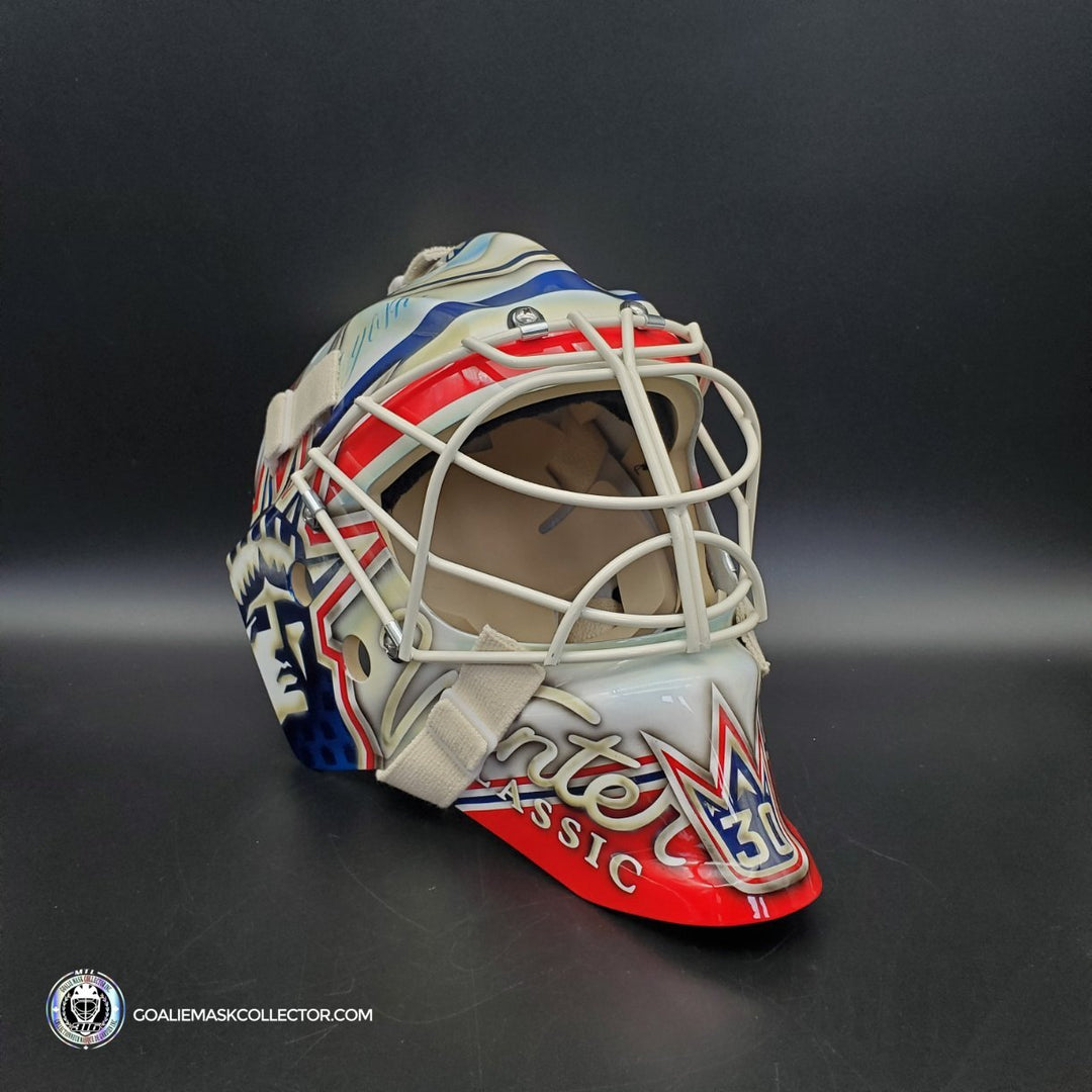 Henrik Lundqvist Goalie Mask Unsigned 2012 Winter Classic New York