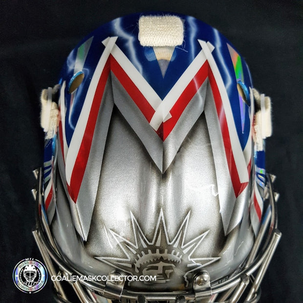 Henrik Lundqvist Goalie Mask Unsigned New York Silver Edition + Stainless Steel Grill