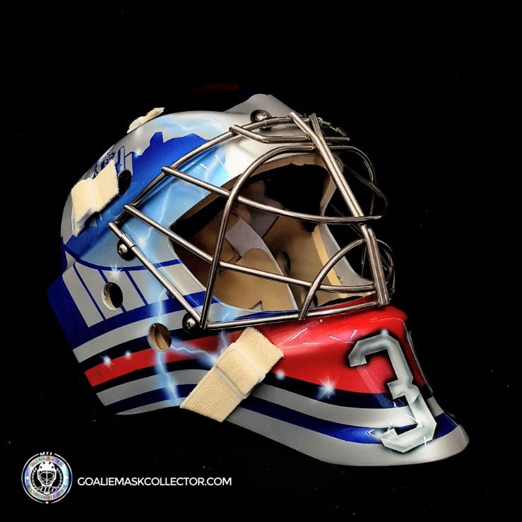 Henrik Lundqvist Goalie Mask Unsigned 2018 Winter Classic Brooklyn New York Tribute