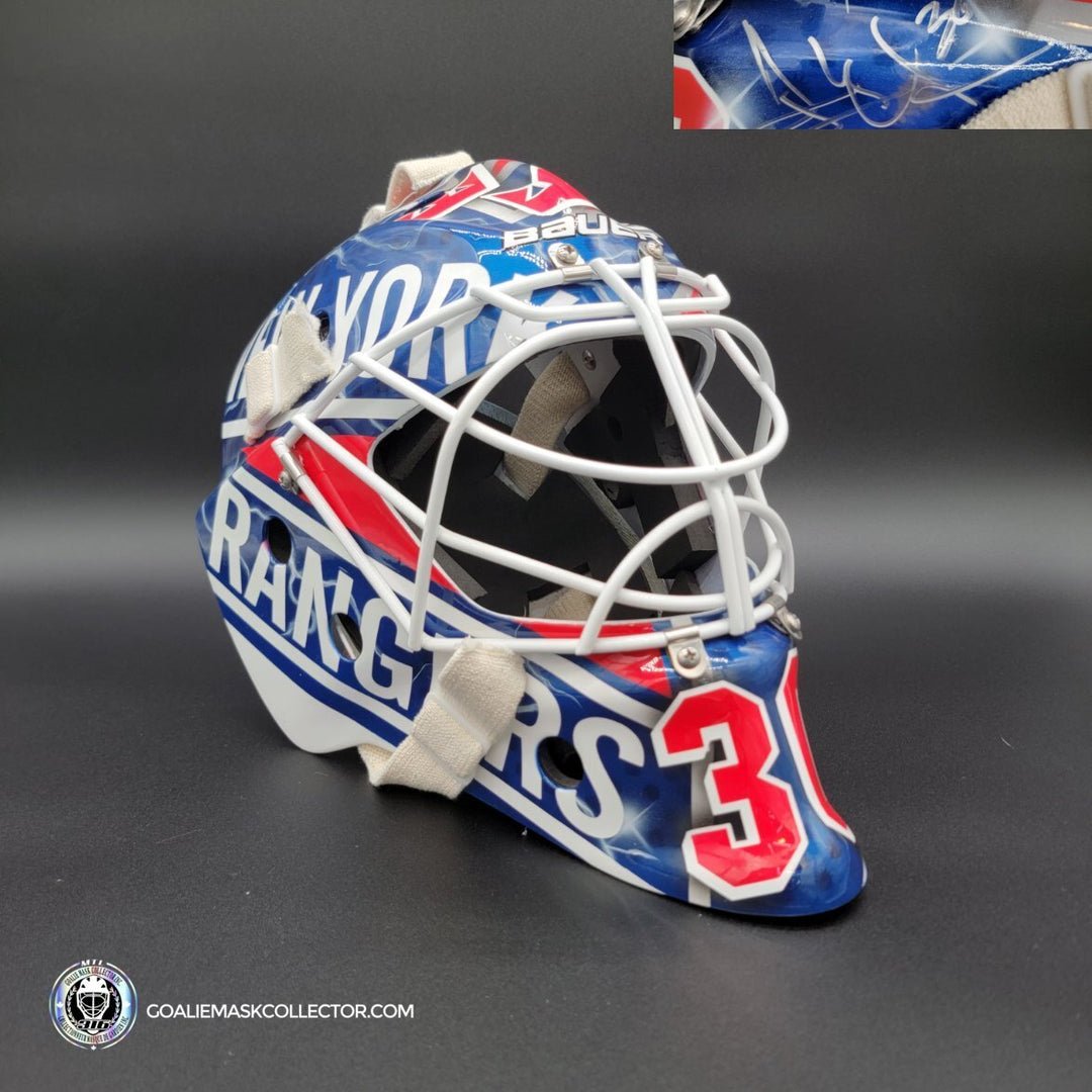 Henrik Lundqvist Signed Goalie Mask NYR 2009 "Triple Crowns" Tribute Autographed Signature Edition
