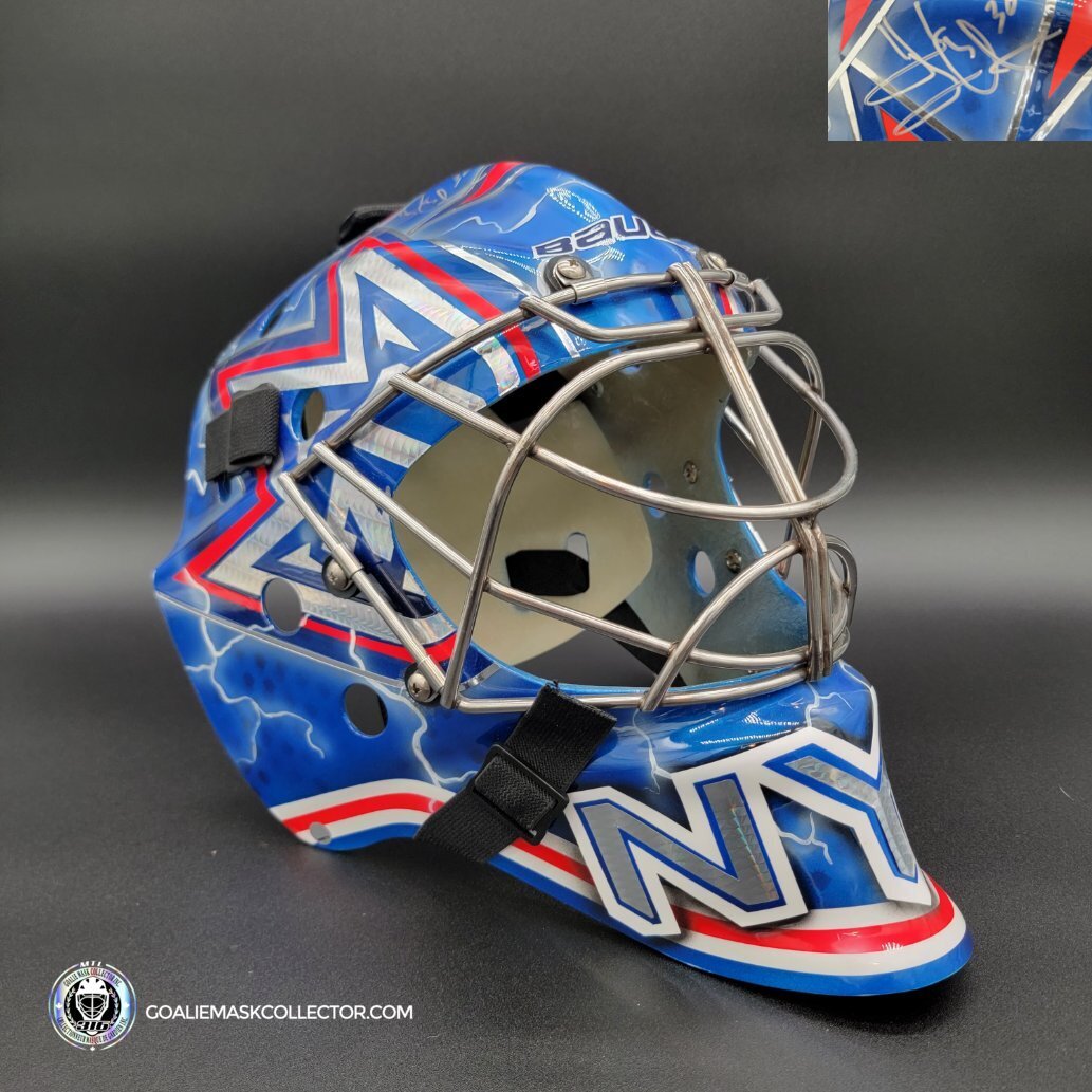 Henrik Lundqvist Signed Goalie Mask NYR 2011-2012 V1 Tribute AS Edition
