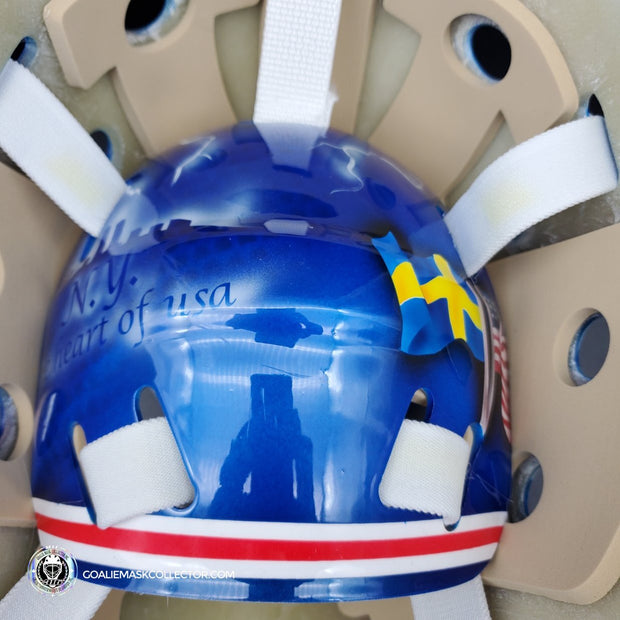 Henrik Lundqvist Unsigned Goalie Mask NYR 2008 Tribute