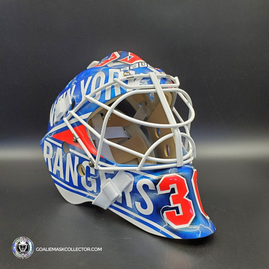 Henrik Lundqvist Unsigned Goalie Mask NYR 2009 "Triple Crowns" Tribute
