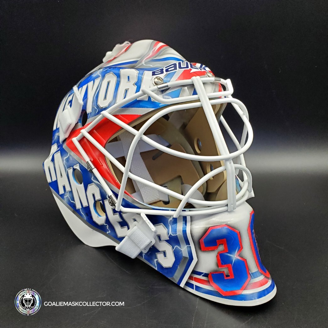 Henrik Lundqvist Unsigned Goalie Mask NYR 2010 Tribute
