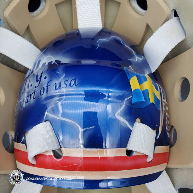 Henrik Lundqvist Unsigned Goalie Mask NYR 2011 Tribute