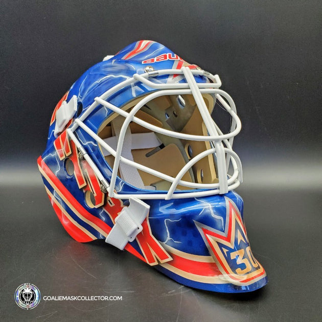 Henrik Lundqvist Unsigned Goalie Mask NYR 2011 Tribute – Goalie Mask