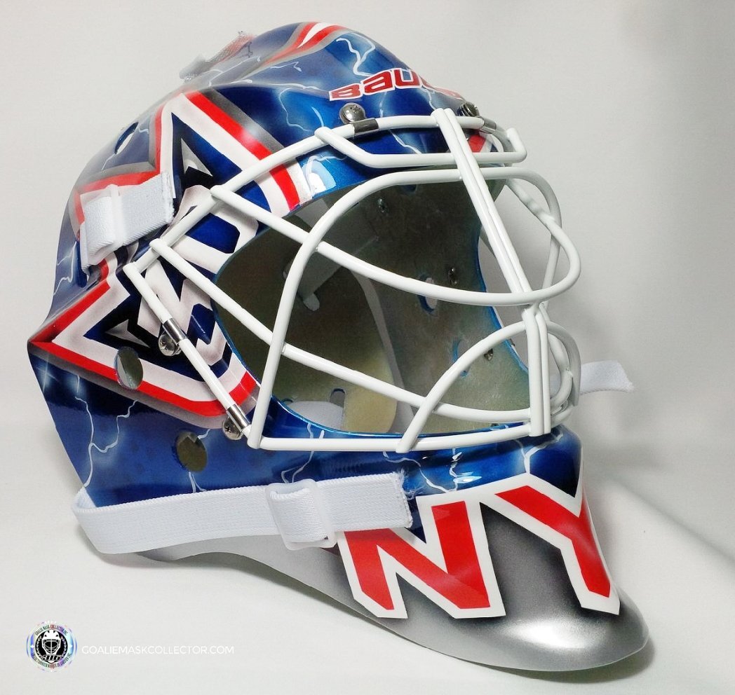 Henrik Lundqvist Unsigned Goalie Mask NYR "2010-11" Tribute