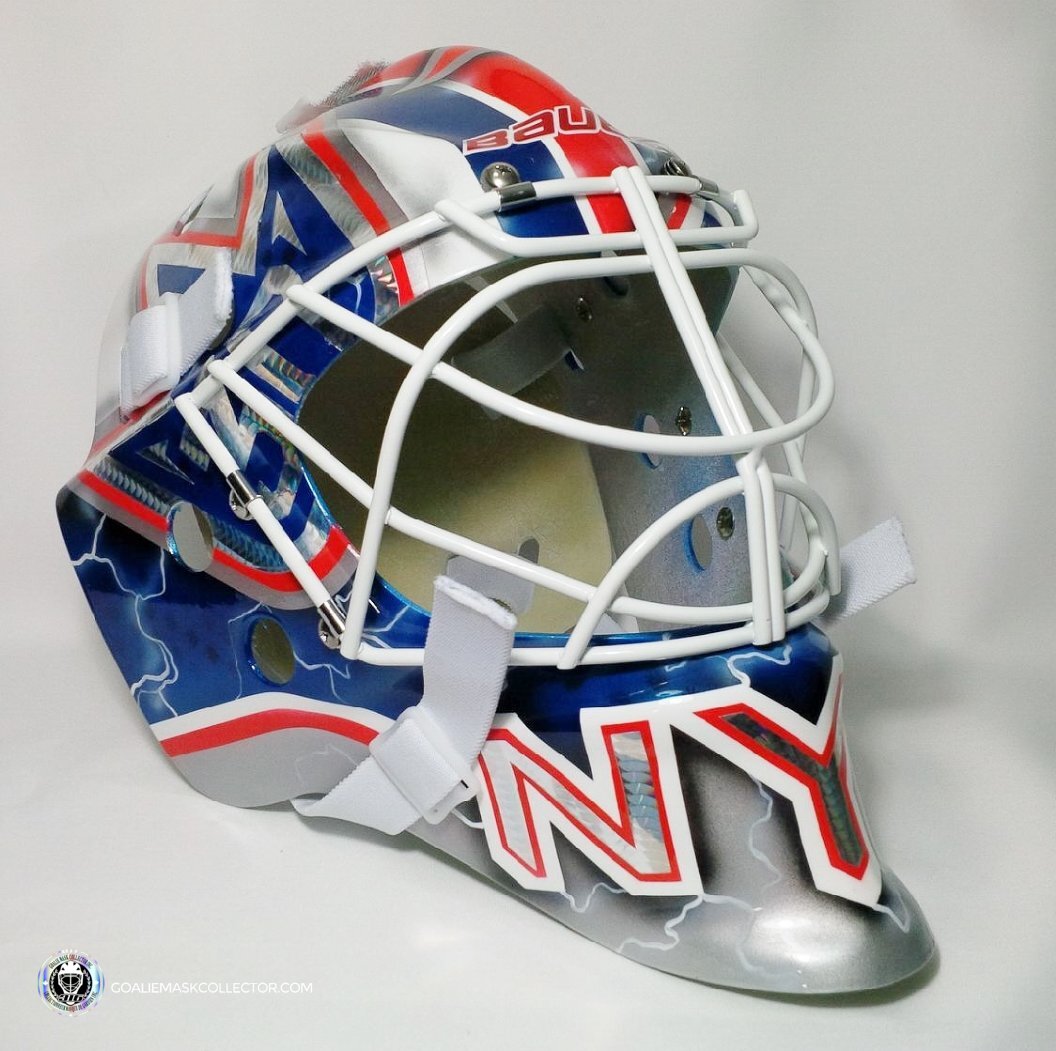 Henrik Lundqvist Unsigned Goalie Mask NYR "2011-12" Tribute