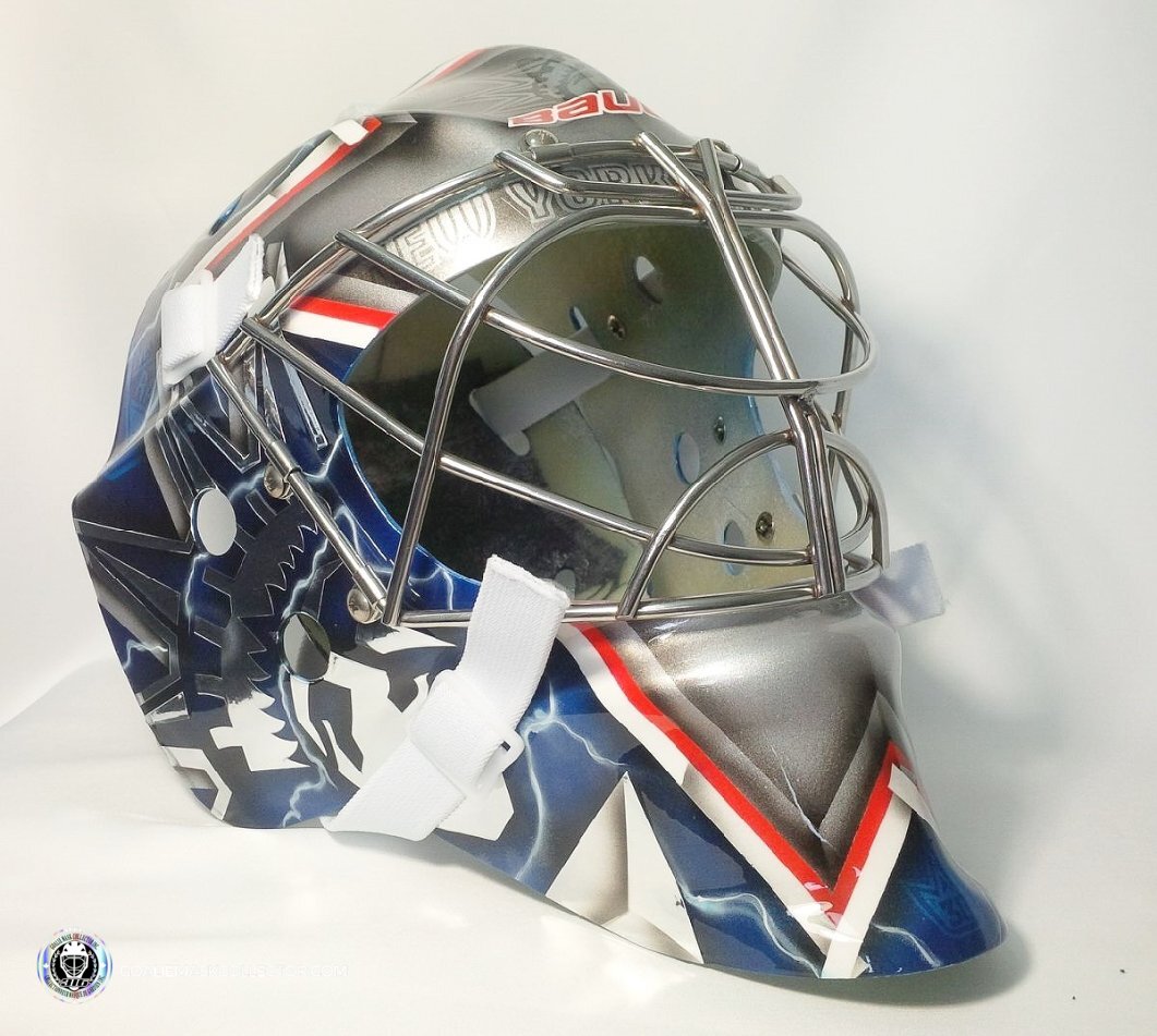 Henrik Lundqvist Unsigned Goalie Mask NYR "Holy Grail" Tribute