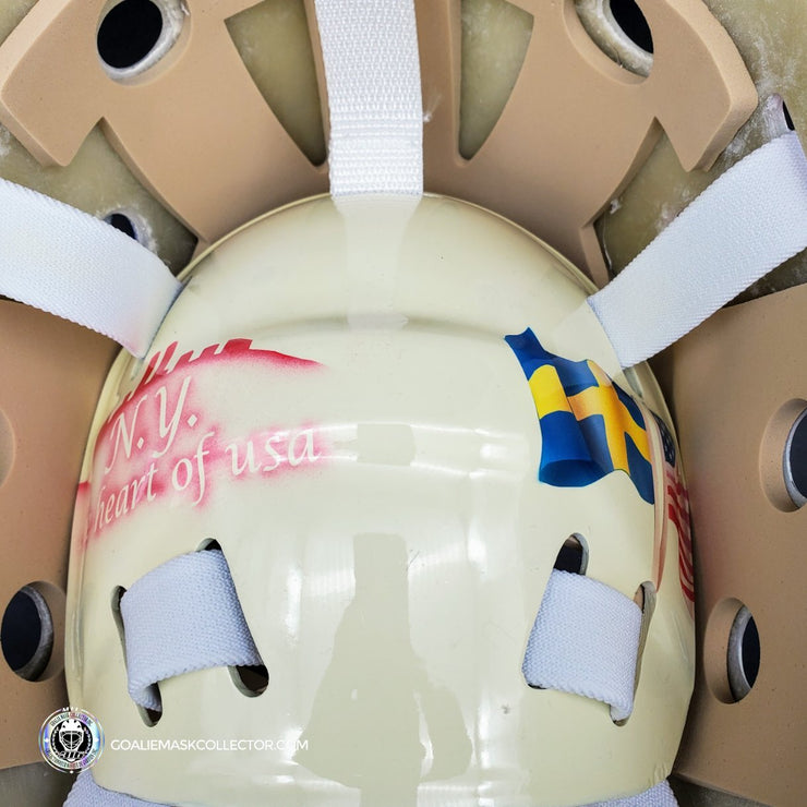 Henrik Lundqvist Unsigned Goalie Mask NYR Heritage 2014 Tribute