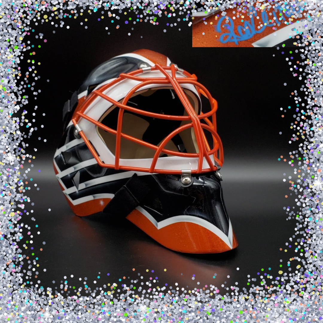 Ron Hextall Signed Goalie Mask "The Man Glitter Collection" Philadelphia Modern Signature Edition. Goalie Mask Collector.