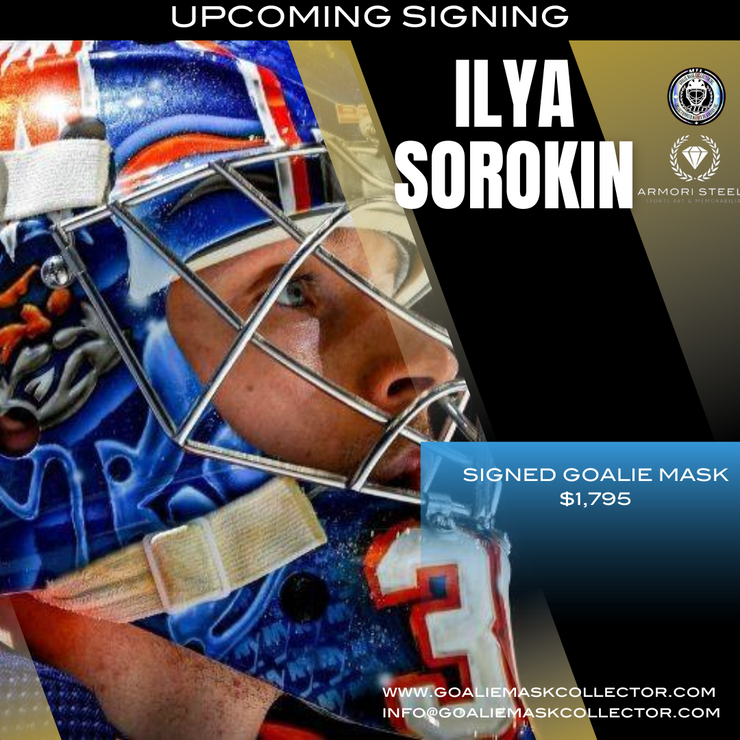 Upcoming Signing: Ilya Sorokin Signed Goalie Mask Tribute Signature Edition Autographed - COMPLETED