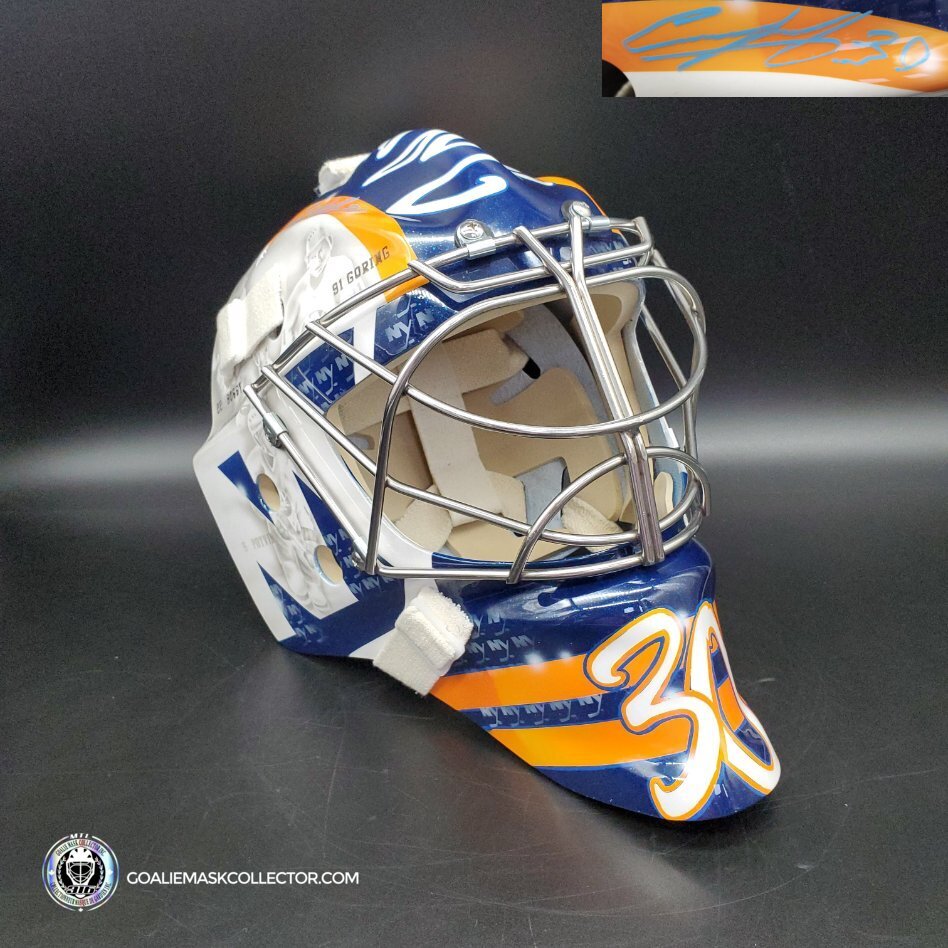 Ilya Sorokin Signed Goalie Mask 2023 New York Tribute Signature Edition. Goalie Mask Collector.