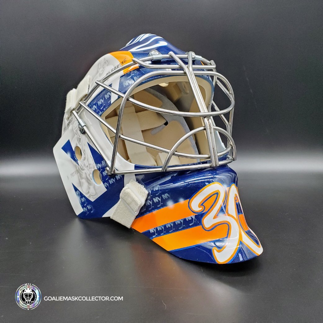 Ilya Sorokin Goalie Mask Unsigned  2023 New York Tribute