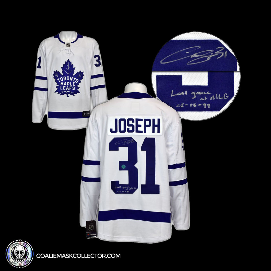Curtis "CUJO" Joseph Toronto Maple Leafs Signed and Dated Last Game MLG Fanatics Jersey. Goalie Mask Collector.