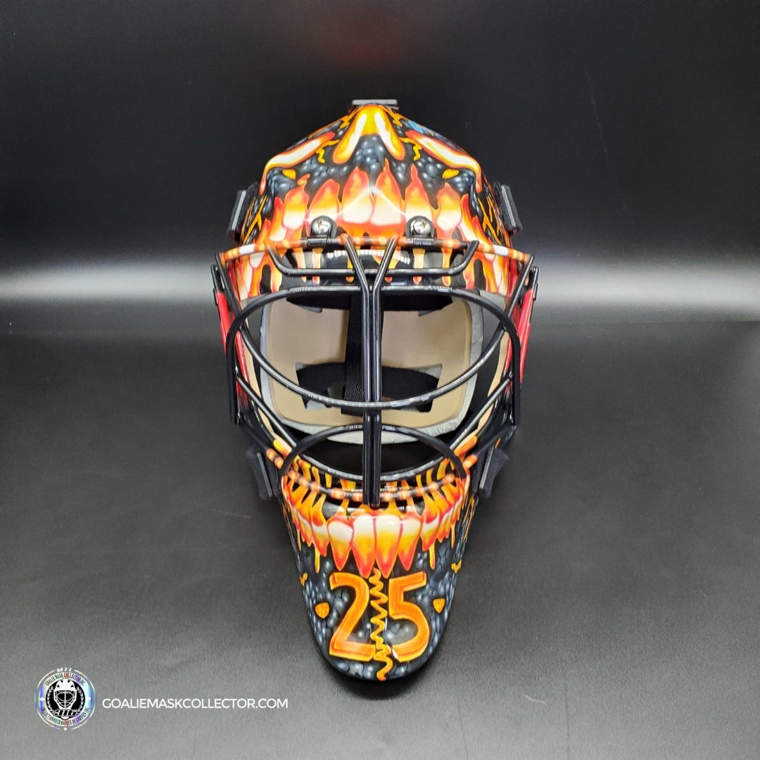 Jacob Markstrom Unsigned Goalie Mask 2022 "LAVA SKULL" Calgary