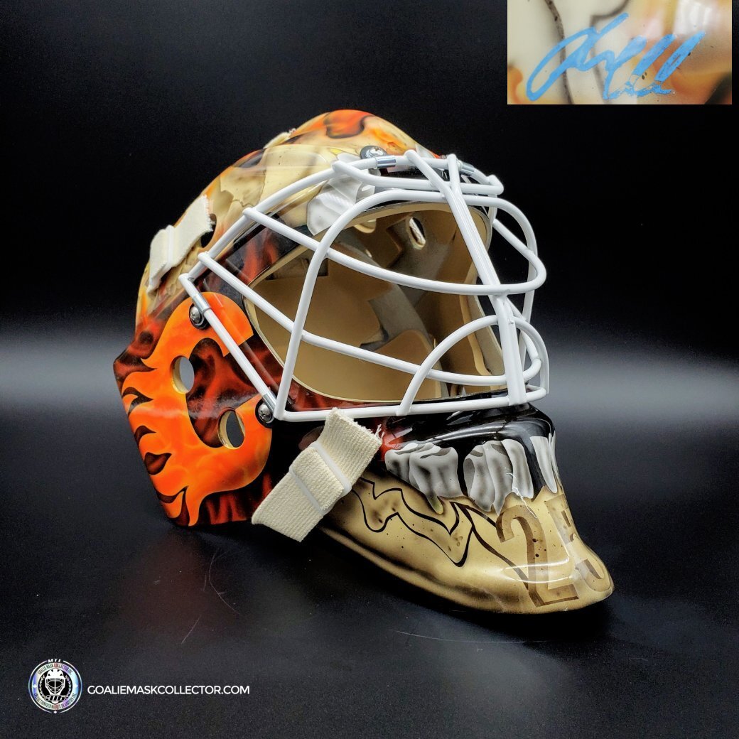 Jacob Markstrom's NEW Johnny Cash themed goalie mask for the @Calgary , Johnny Cash