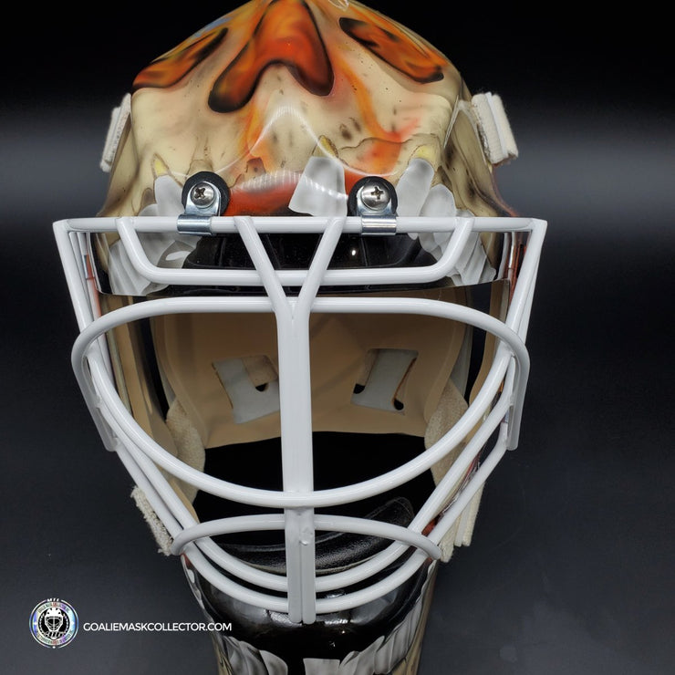 Calgary Flames] Jacob Markstrom's new white skull goalie mask : r/ CalgaryFlames
