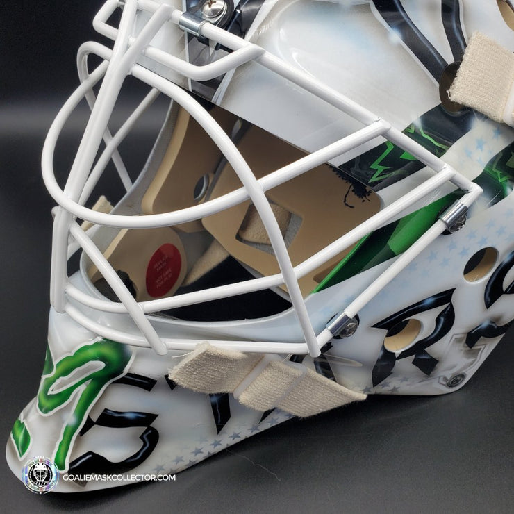 Check out Stars goalie Jake Oettinger's new personalized helmet